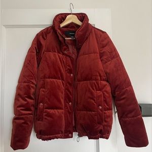 Velvet puffer jacket
